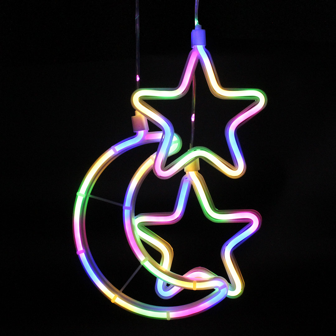 Xmas гірлянда Copper curtain ball lamp 9M-1 Мультицветная Місяць 5 Зірка 4 3M*0.7M
