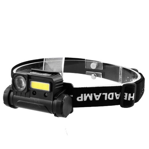 Налобний ліхтар BL123 COB+LED з USB зарядкою і сенсором увімкн. — 2