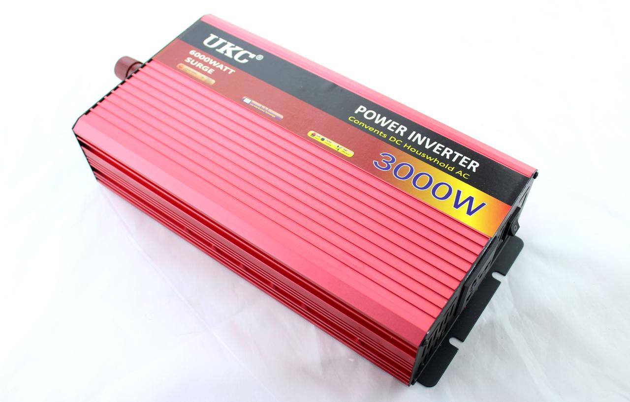 Перетворювач, інвертор UKC AR - AC/DC, 12/220v, 3000W — 2