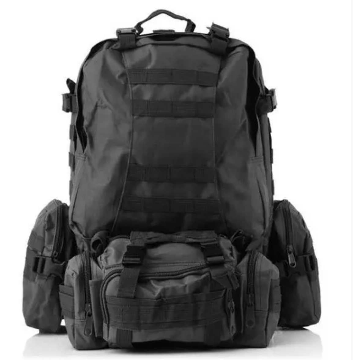 Тактичний рюкзак з підсумками B08 Black 55L — 2