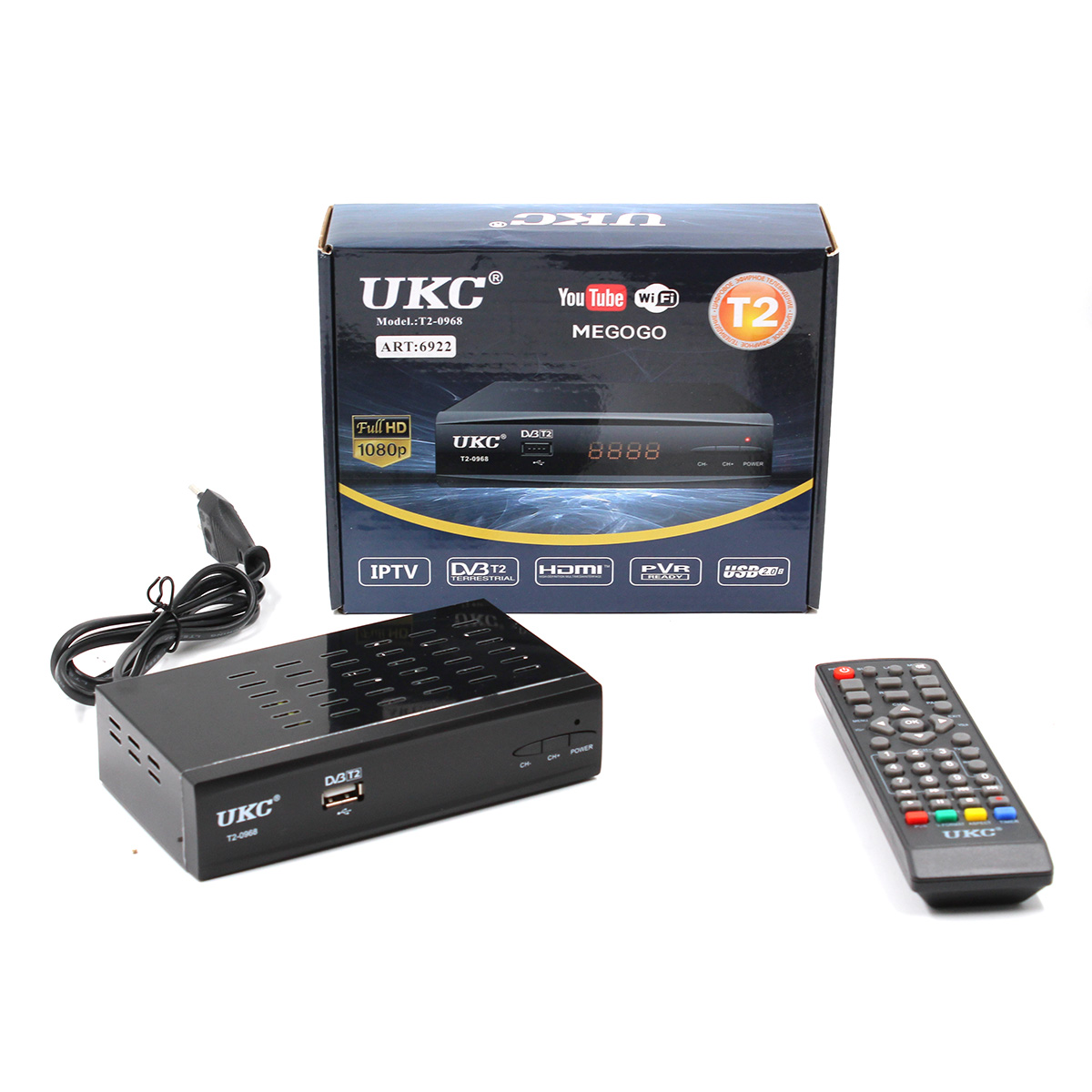 Тюнер DVB-T2 0968 METAL з підтримкою wifi адаптера (з екраном) — 3