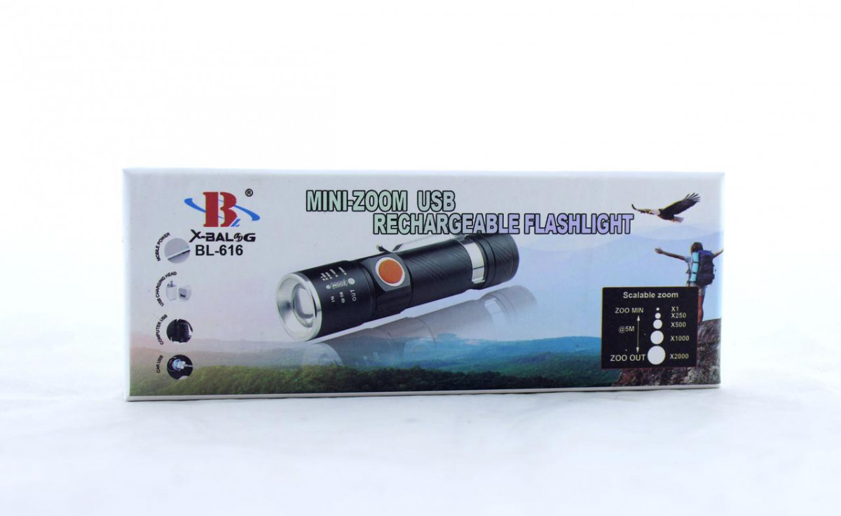 Ліхтарик ручний BL 616 T6 заряджається від microUSB — 3