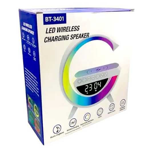 LED нічник з RGB підсвічуванням, годинником та бездротовою зарядкою у вигляді букви "G" BT-3401 (big) — 2