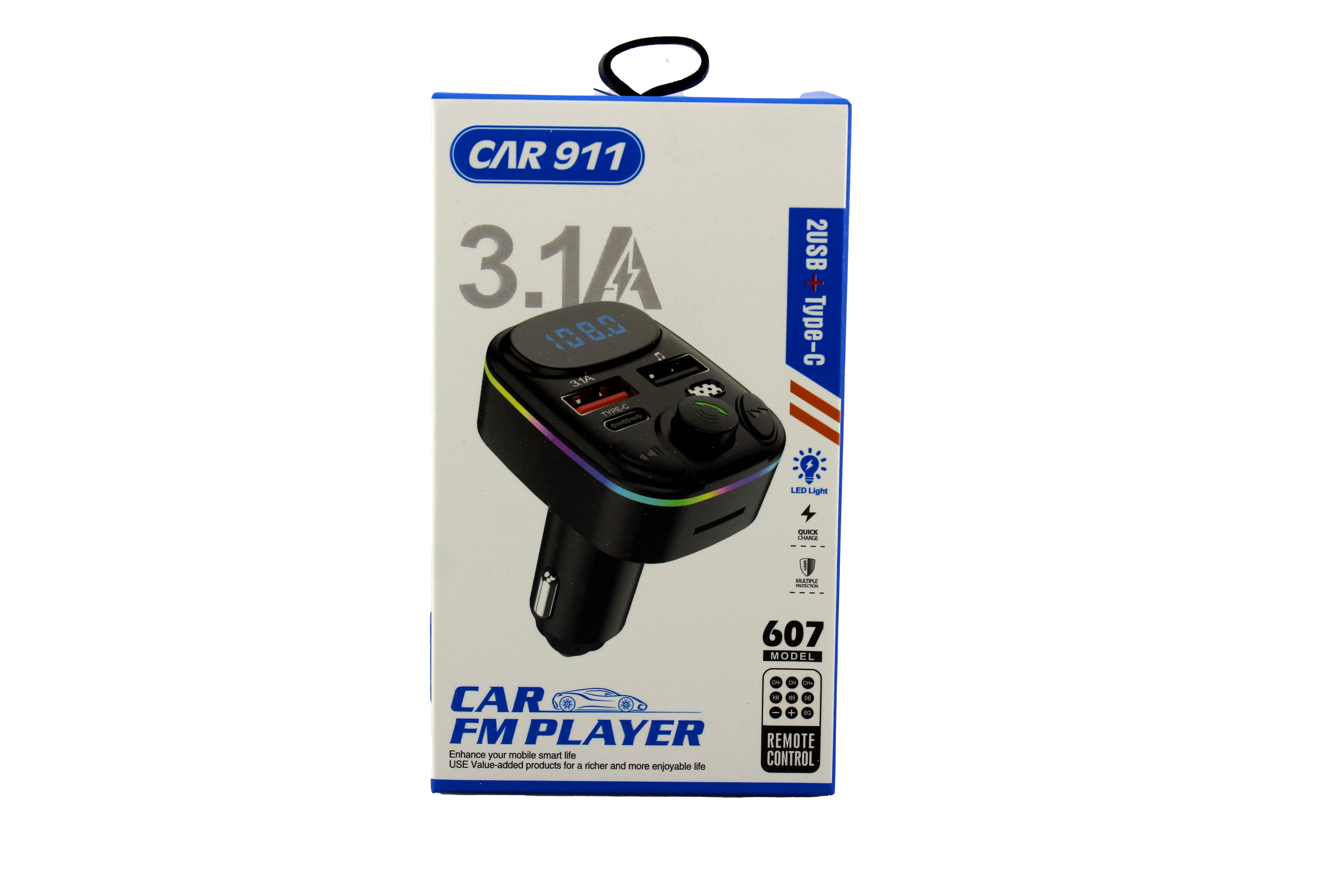 Трансмітер FM MOD HZ 607 BT 2USB+ TYPE C