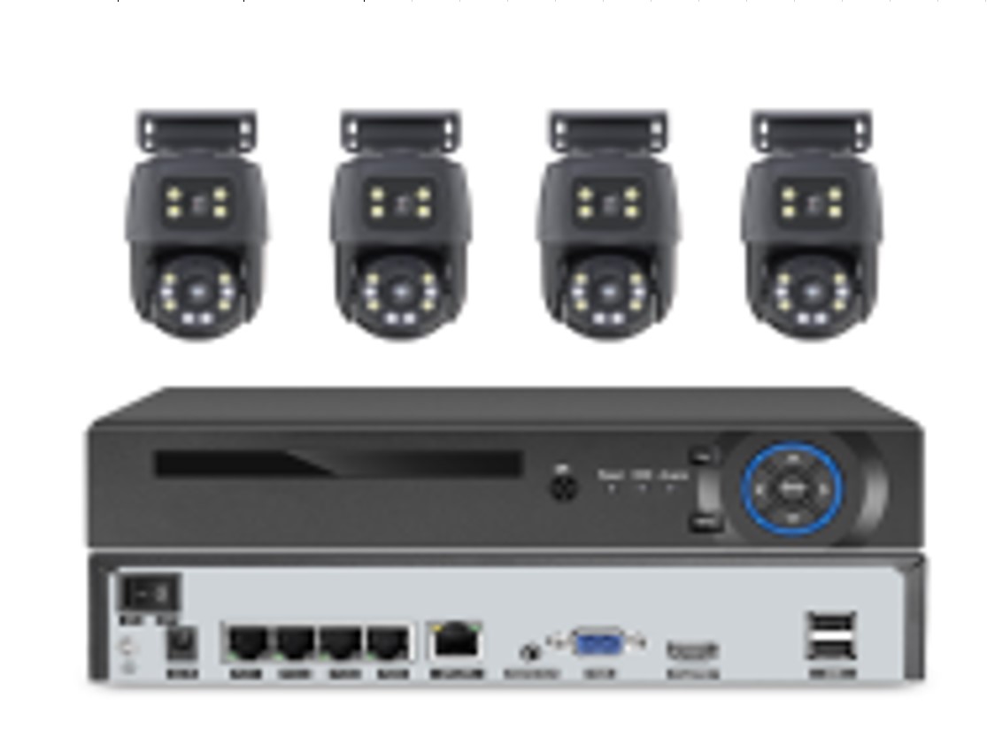 Комплект відеореєстратор + 4 поворотні IP камери