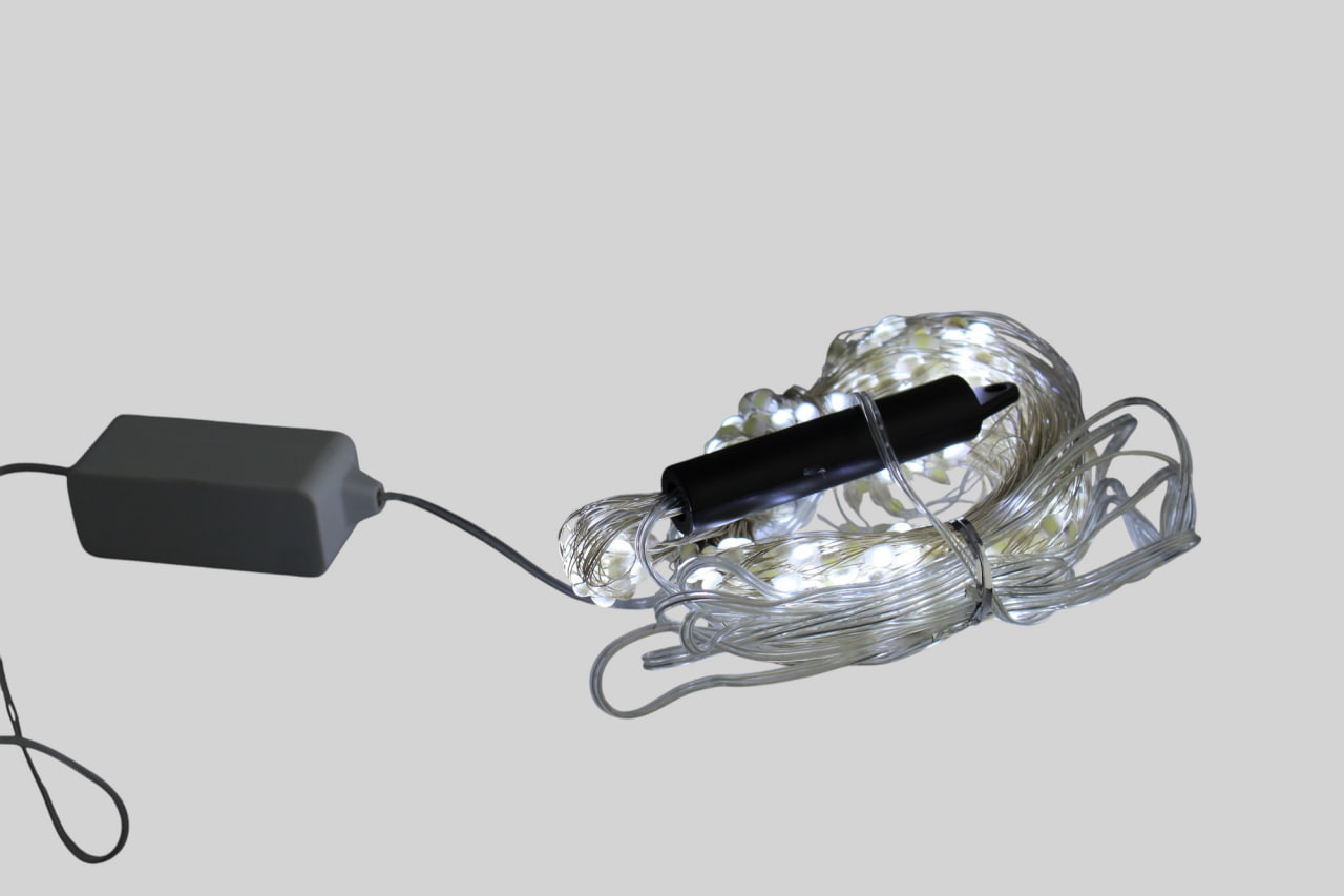 Xmas гірлянда 400 Led (Copper) на мідному пров. (Крапля роси) Кінський хвіст 17 LINE W-2 Біла