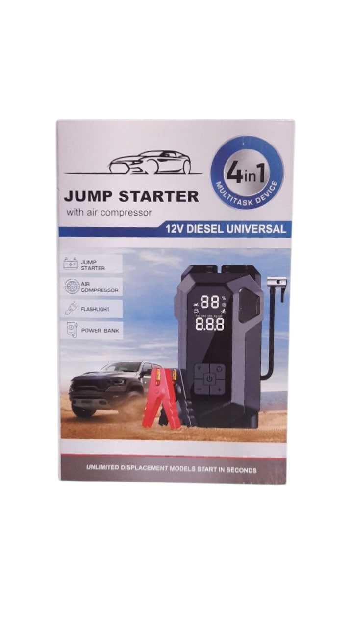 Автомобільний пусковий пристрій для акумулятора JUMP STARTER 18B 4в1 + Компрессор