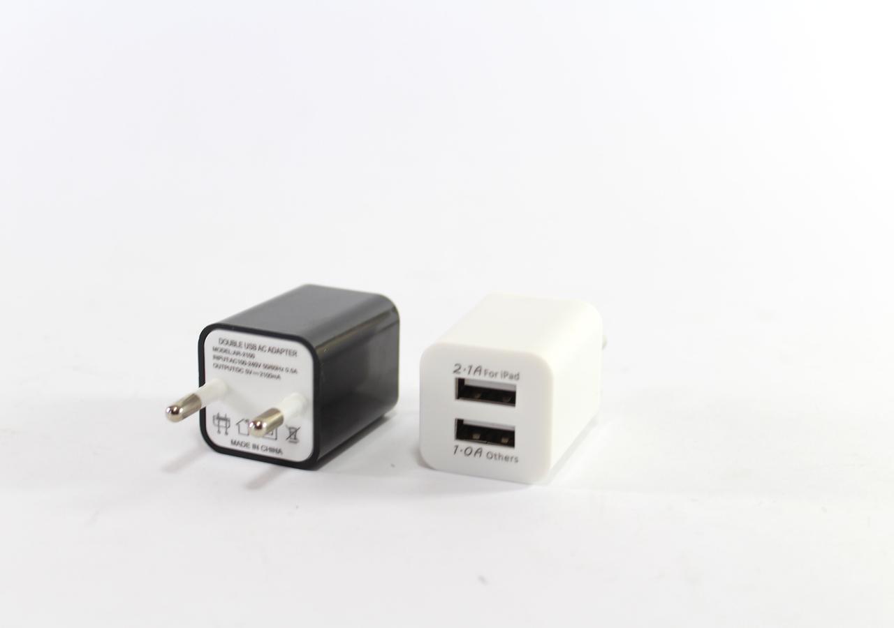 Адаптер на 2 USB, 2100 (кубик) — 2