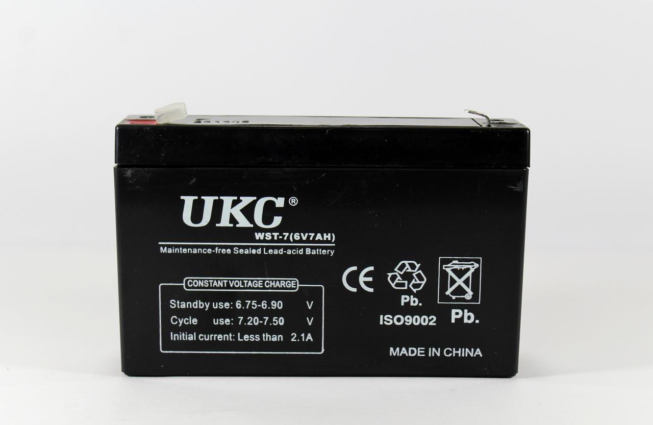 Акумулятор BATTERY 6V 7A UKC (Реальна ємність -30%) — 2