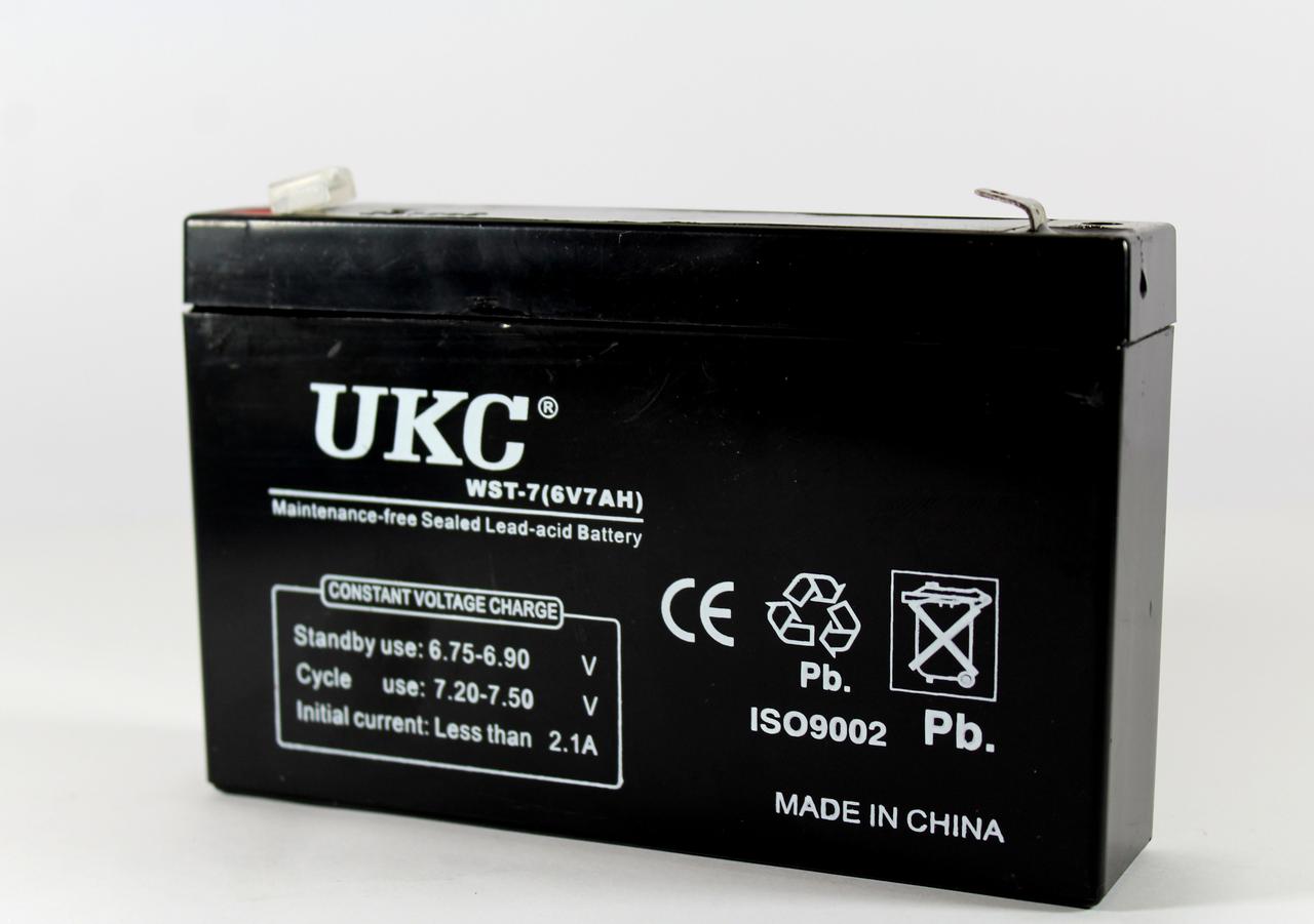 Акумулятор BATTERY 6V 7A UKC (Реальна ємність -30%) — 3