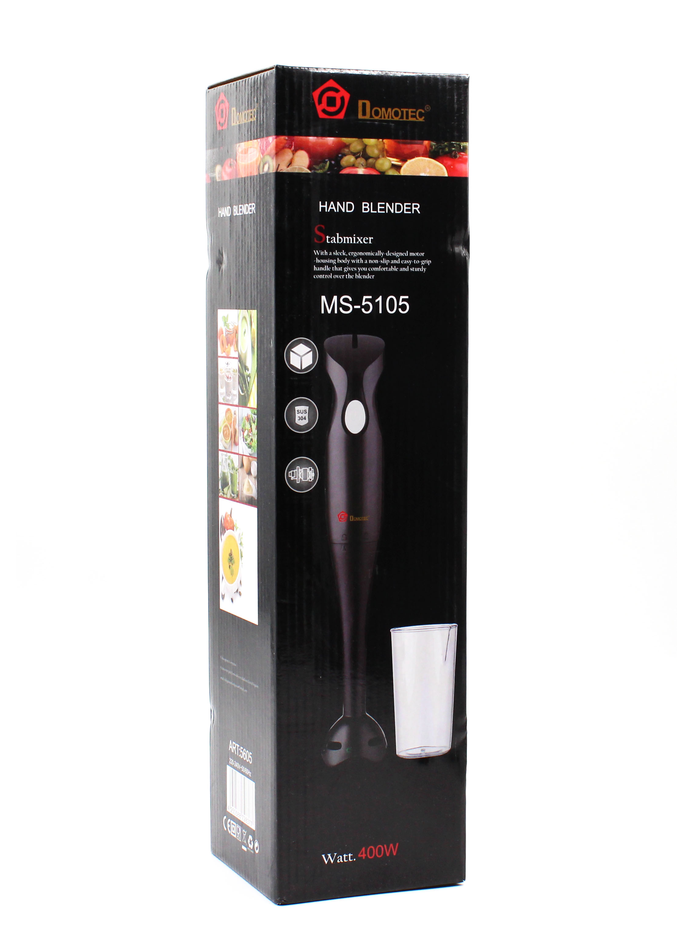 Блендер Domotec MS 5105 ручний з білою чашею — 2