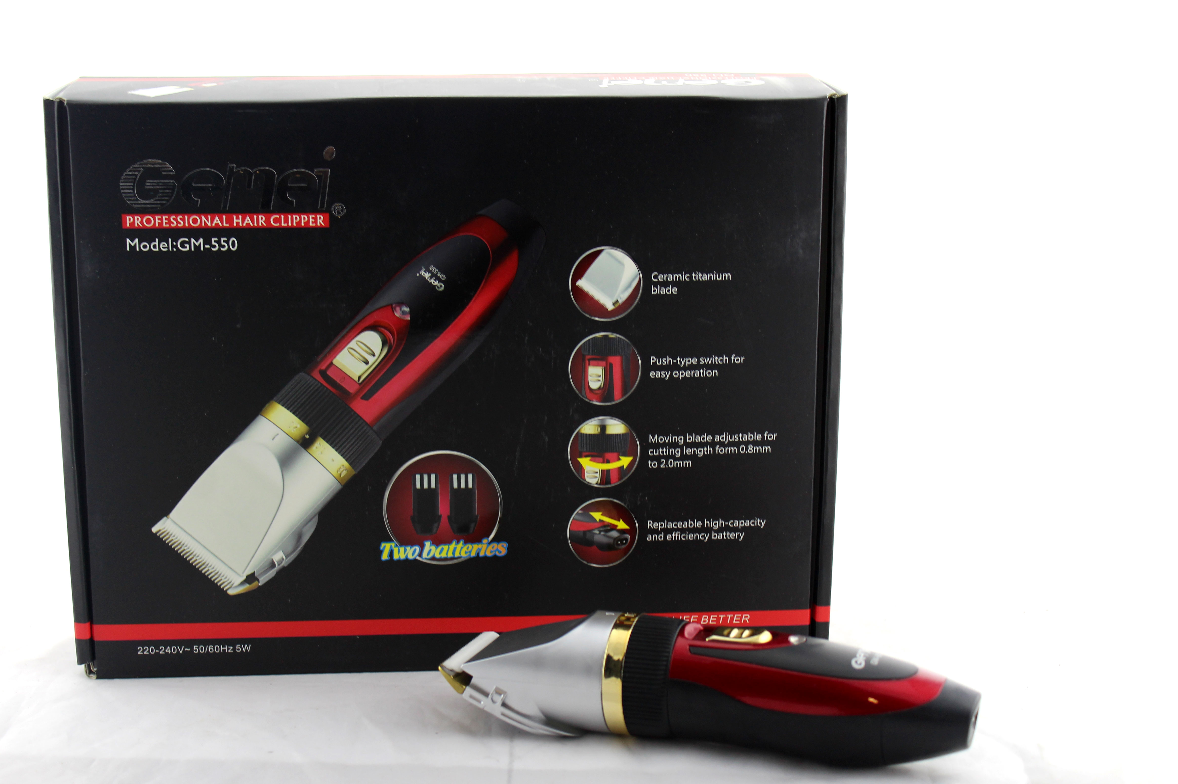 Машинка для стрижки волосся GM 550, акумуляторна — 2