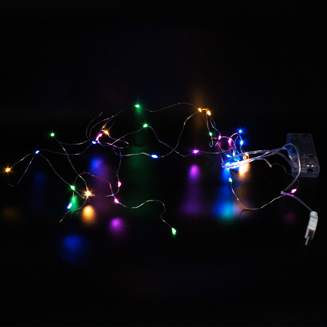 Xmas гірлянд 30 Led 3M (Copper) мідному дроту (Крапля роси) M MULTI працює від батарей + USB